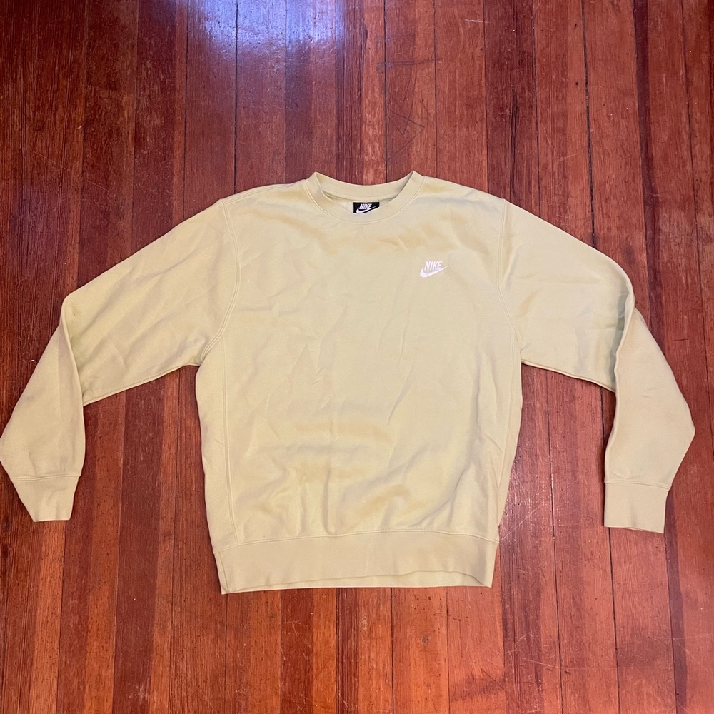 Nike Cream Crewneck Sweater Classic Knit